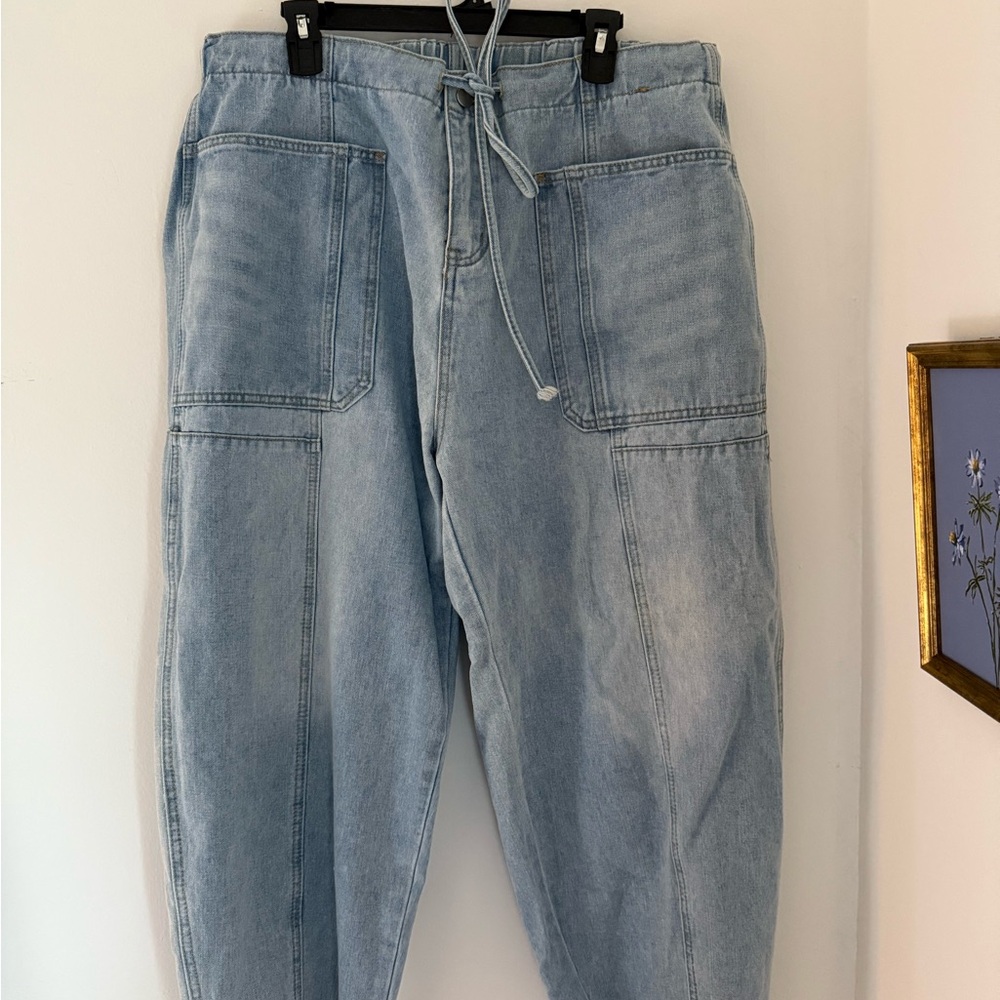 Light Blue Denim Jogger Pants